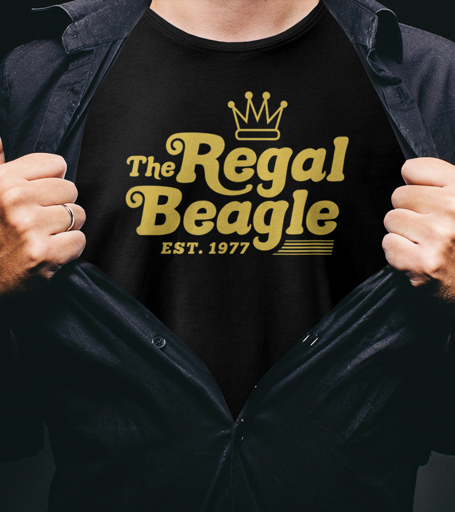 The Regal Beagle Est 1977 Retro Logo Design Three's Company T-Shirt