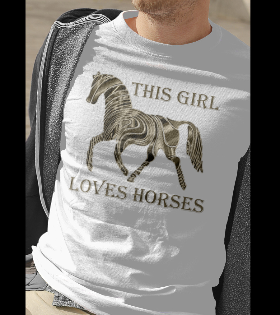 This Girl Loves Horses 3D Metallic Horse T-Shirt