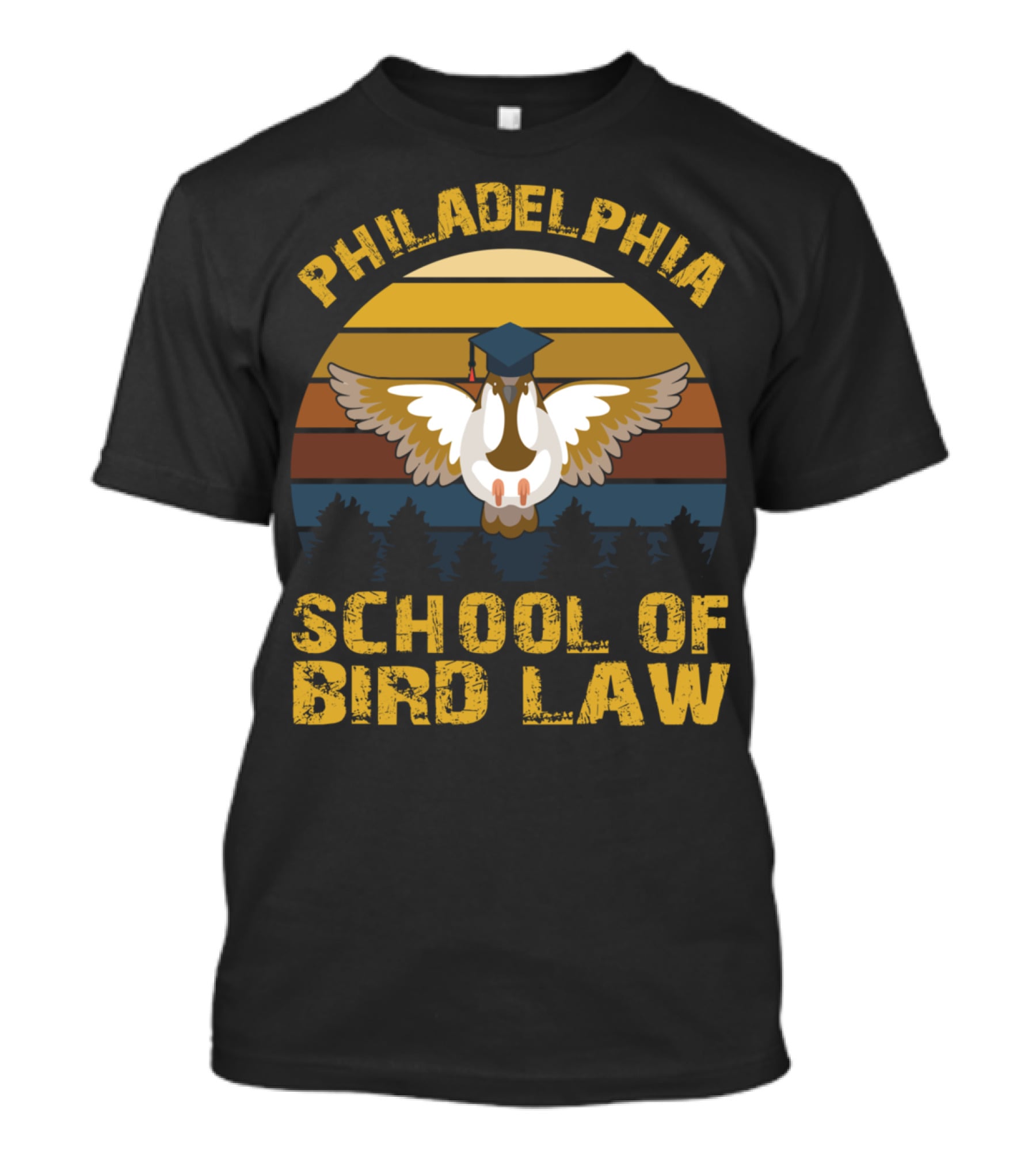 Philadelphia School Of Bird Law Vintage Retro Owl Graduation T-Shirt