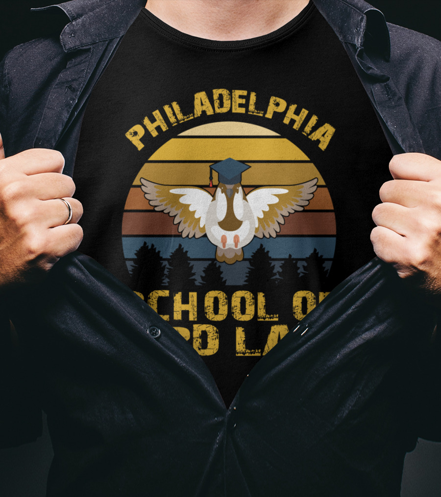 Philadelphia School Of Bird Law Vintage Retro Owl Graduation T-Shirt