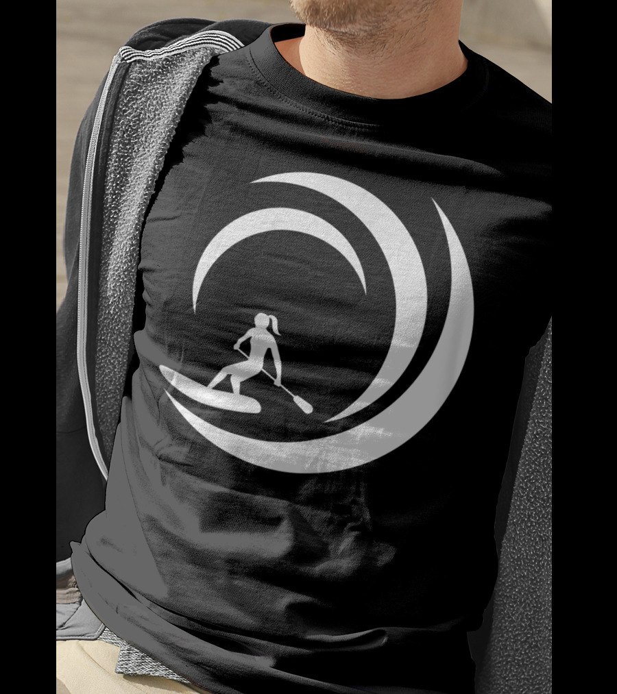 Stand Up Paddle Board SUP Paddling Wave Circle T-Shirt