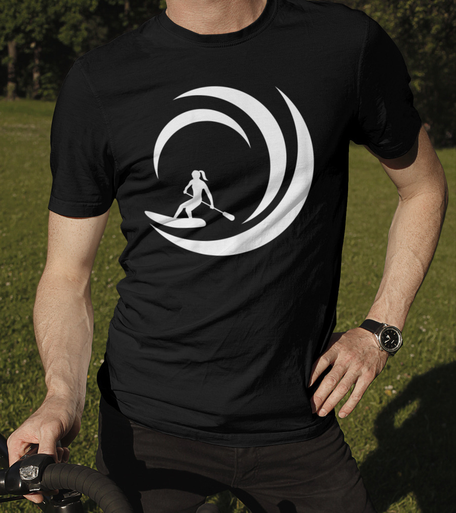 Stand Up Paddle Board SUP Paddling Wave Circle T-Shirt