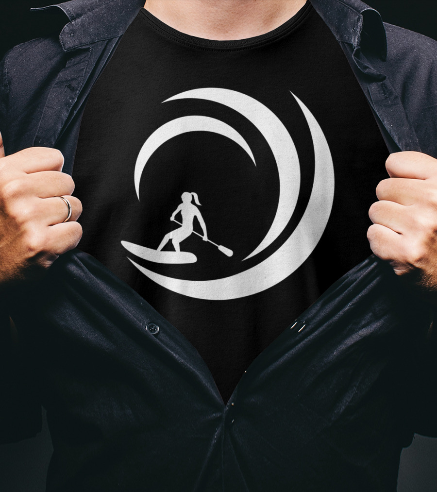 Stand Up Paddle Board SUP Paddling Wave Circle T-Shirt