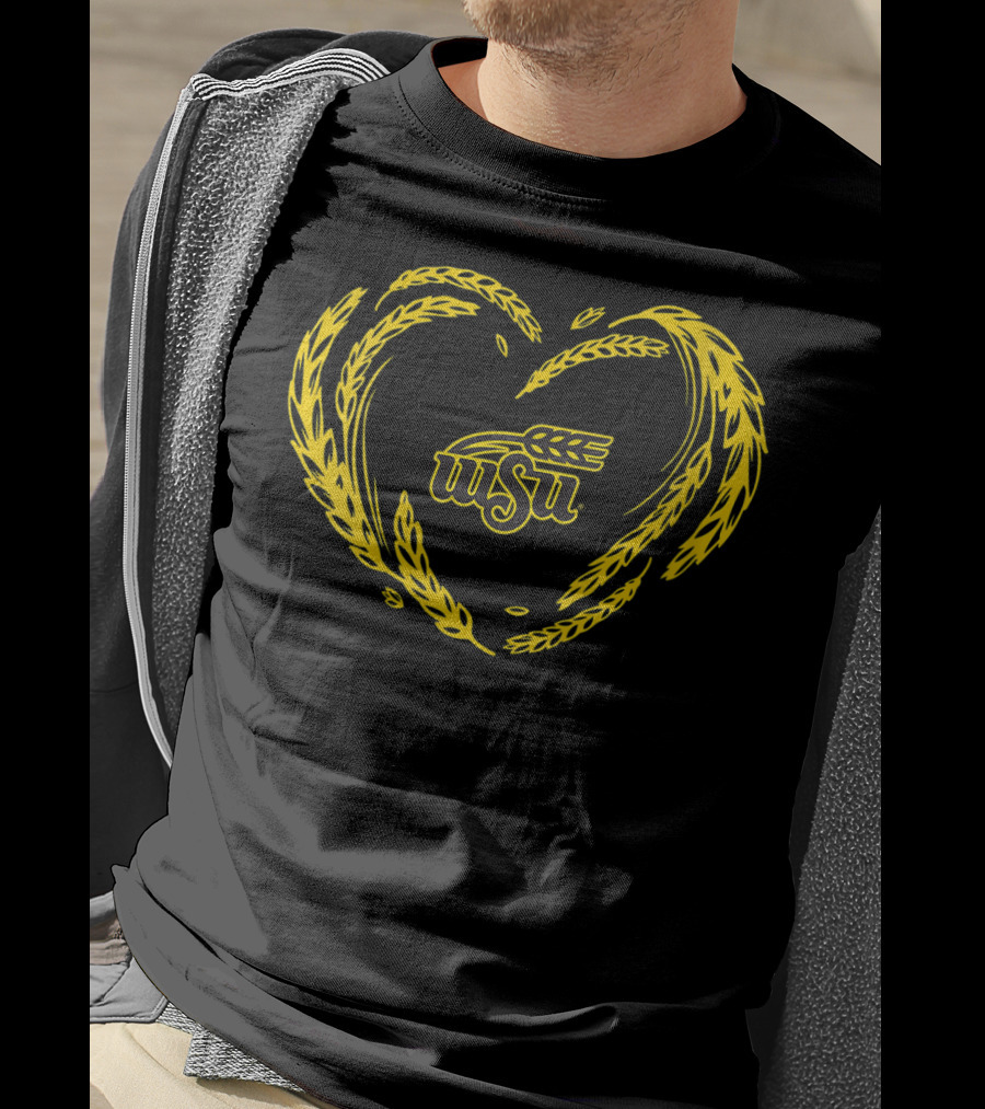 Wichita State Shockers WSU Wheat Heart T-Shirt