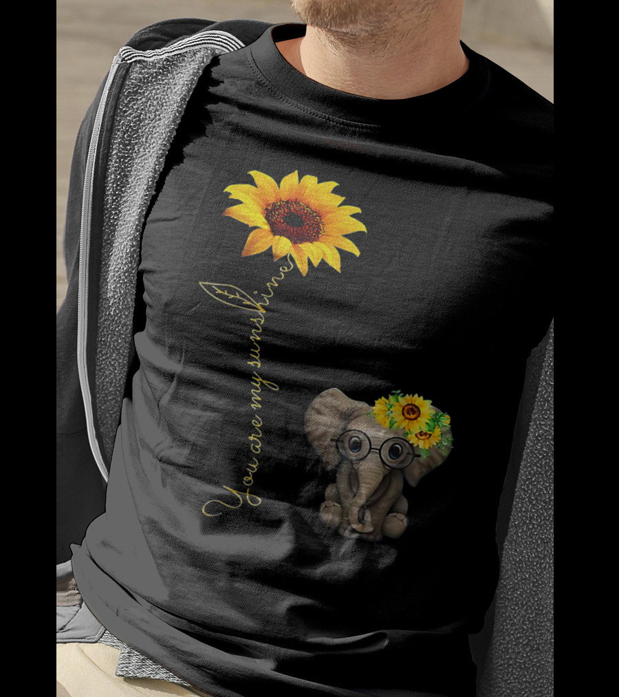 You Are My Sunshine Sunflower Elephant Hippie T-Shirt