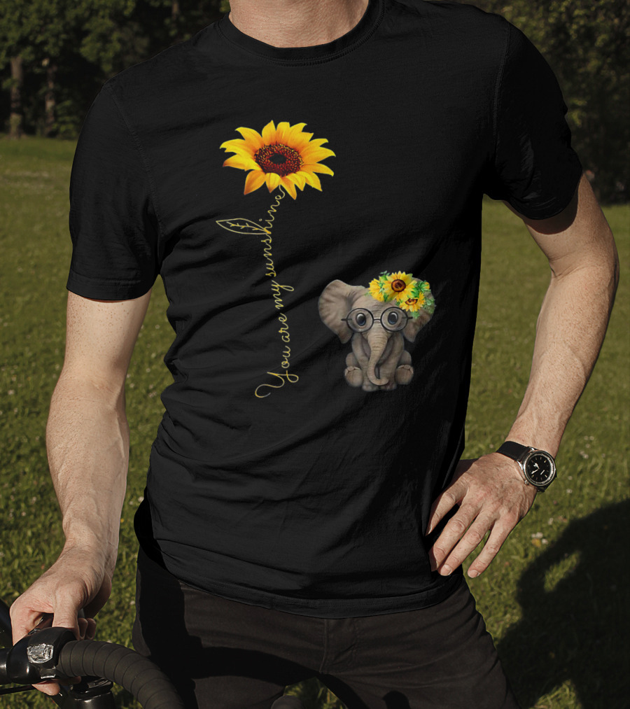 You Are My Sunshine Sunflower Elephant Hippie T-Shirt
