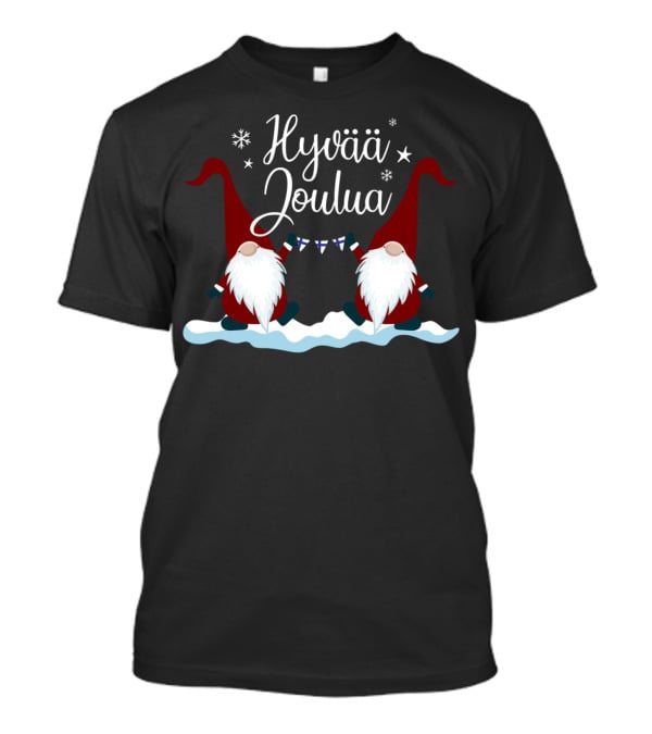Hyvää Joulua Finnish Merry Christmas Finland Gnomes T-Shirt
