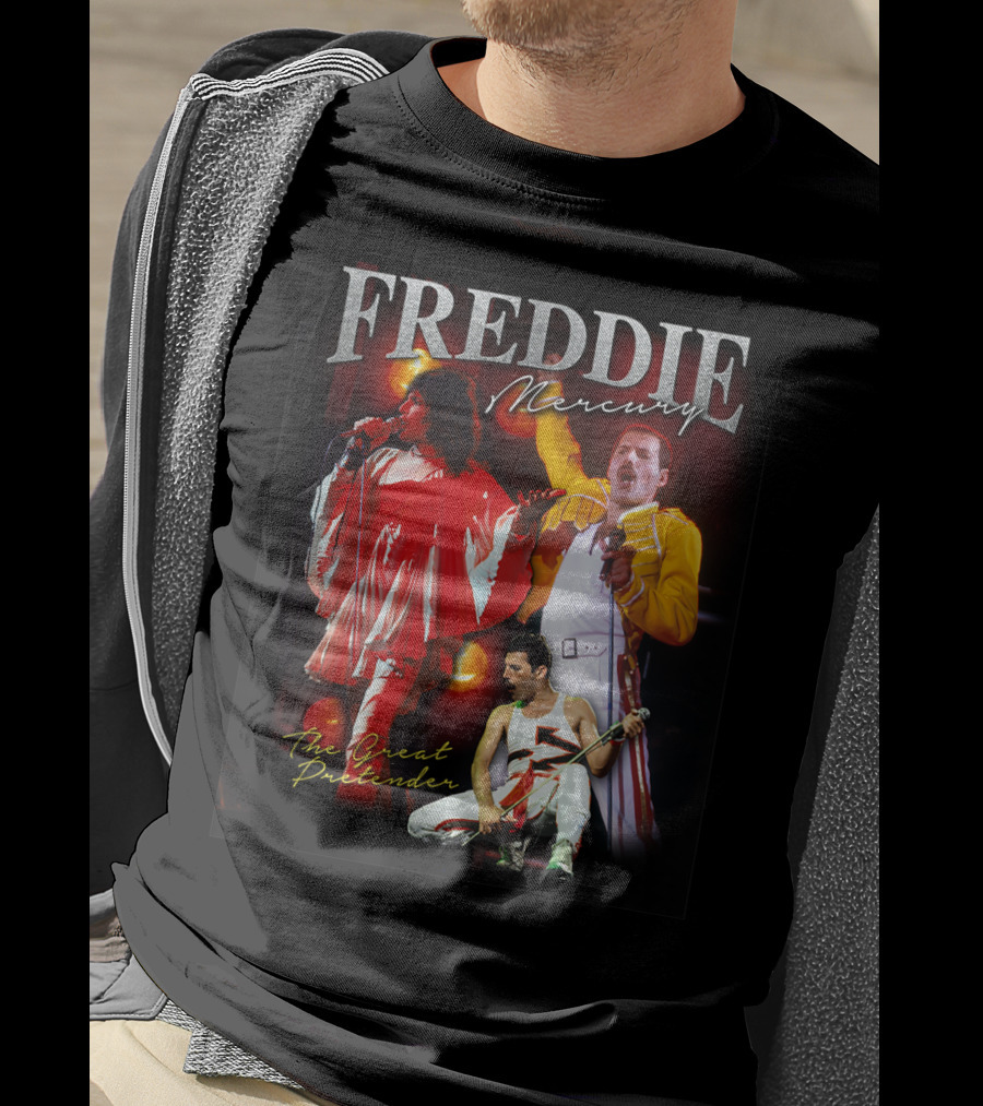 Freddie Mercury The Great Pretender Concert Image Montage T-Shirt