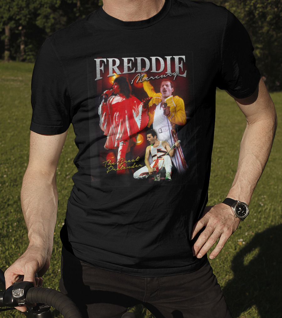 Freddie Mercury The Great Pretender Concert Image Montage T-Shirt