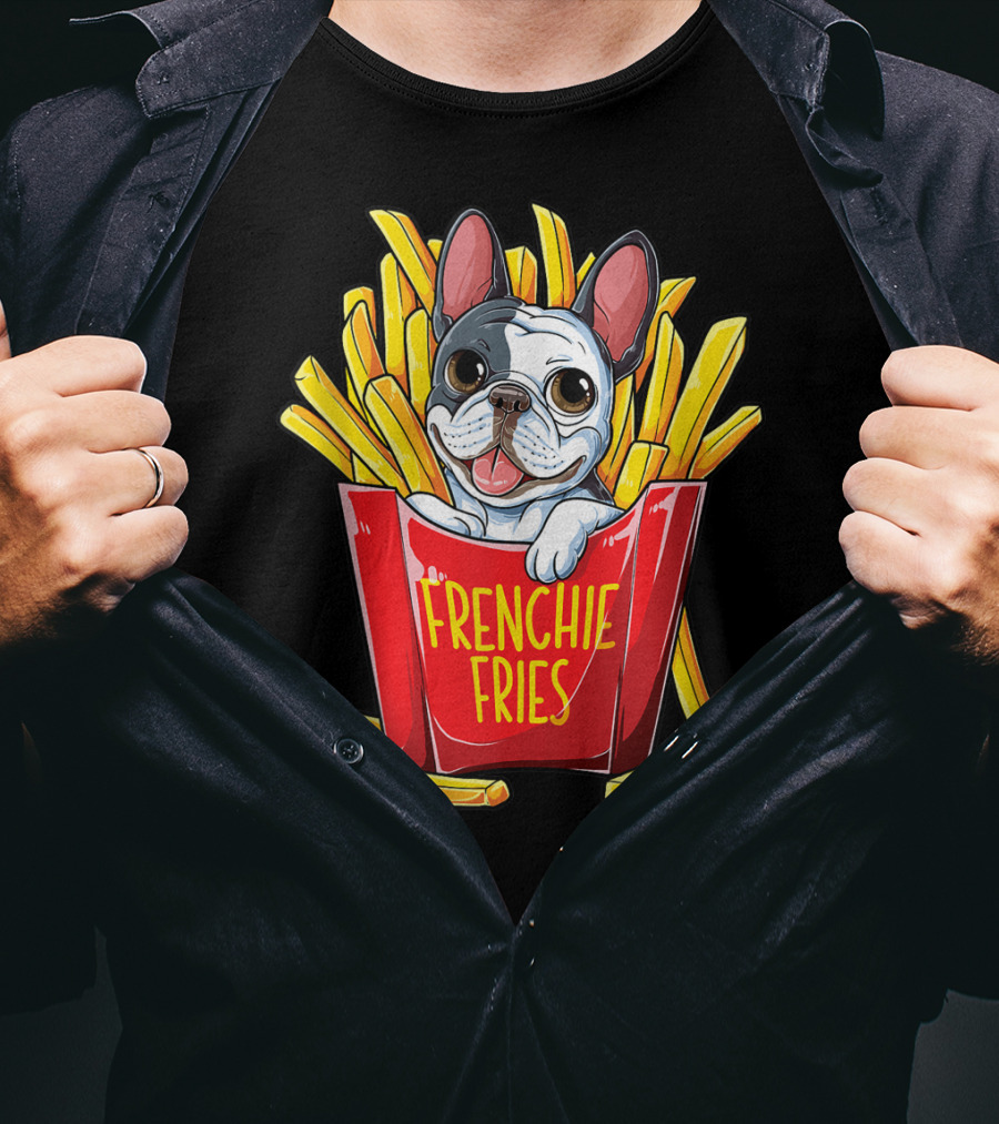 Frenchie Fries French Bulldog In Fry Box T-Shirt