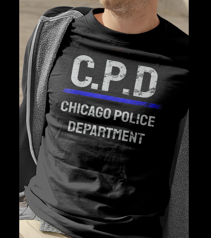 Thin Blue Line C.P.D Chicago Police Department T-Shirt