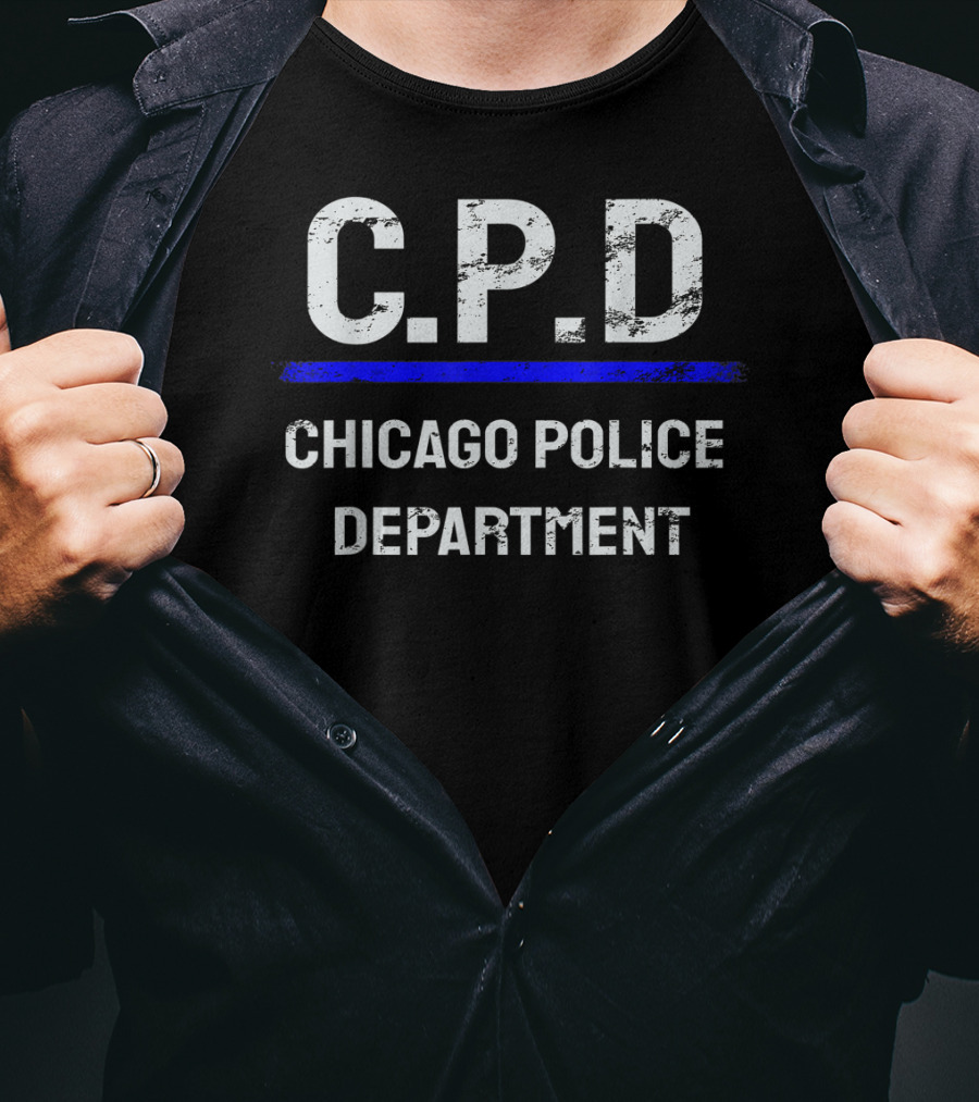 Thin Blue Line C.P.D Chicago Police Department T-Shirt