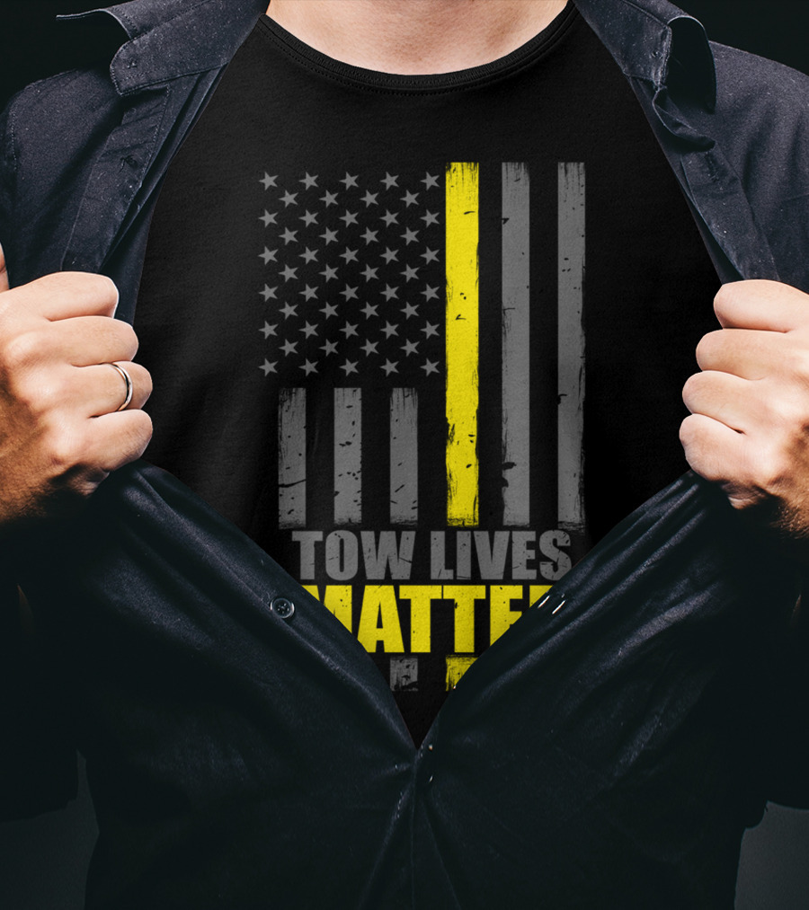 Tow Lives Matter Thin Yellow Line Flag T-Shirt
