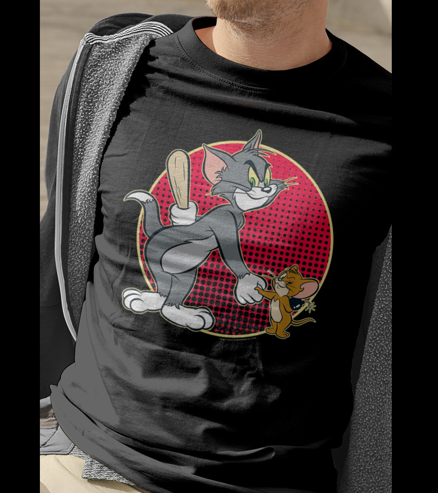 Tom And Jerry Classic Cartoon Characters Playful Moment T-Shirt