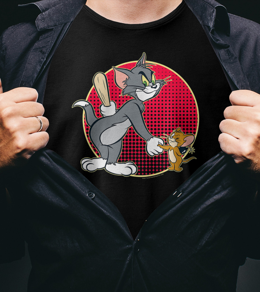 Tom And Jerry Classic Cartoon Characters Playful Moment T-Shirt
