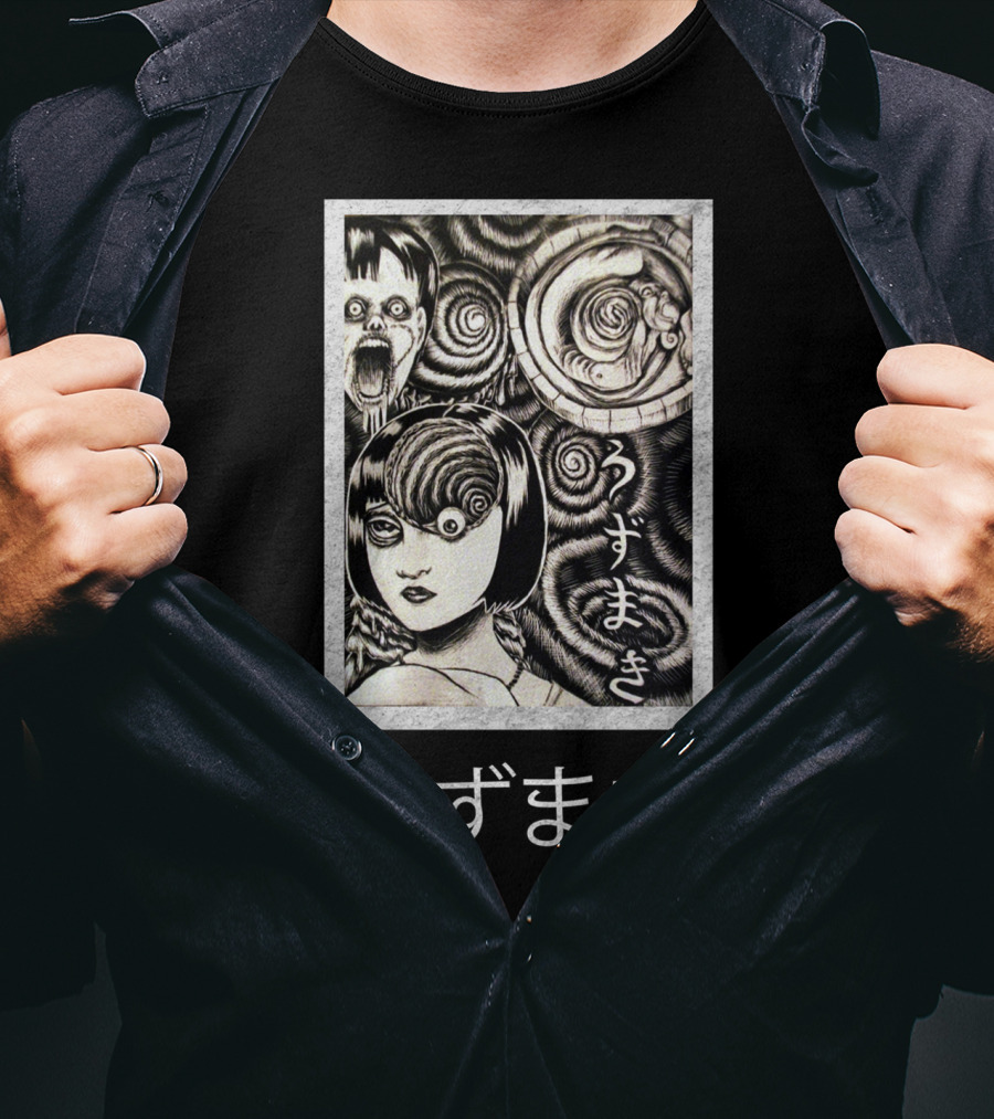 Uzumaki Japanese Horror Manga Art  Spirals T-Shirt