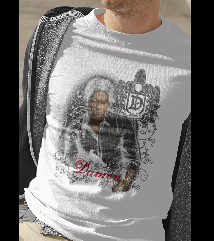 Damon The Vampire Diaries Text T-Shirt