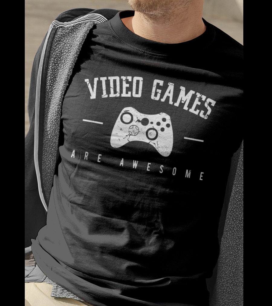 Video Games Are Awesome Controller Funny Gamer T-Shirt