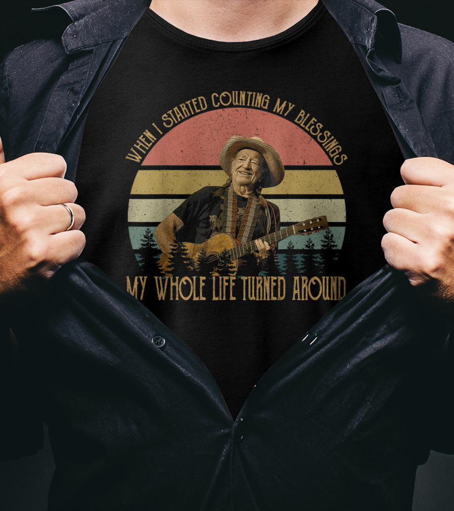 Willie Nelson Vintage Legends Live Counting My Blessings Whole Life Turned Around T-Shirt
