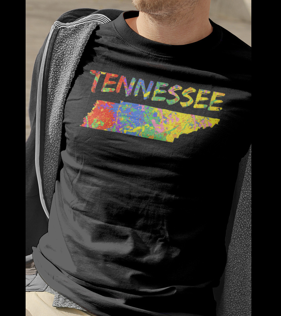 Tennessee Colorful State Outline Brush Stroke T-Shirt