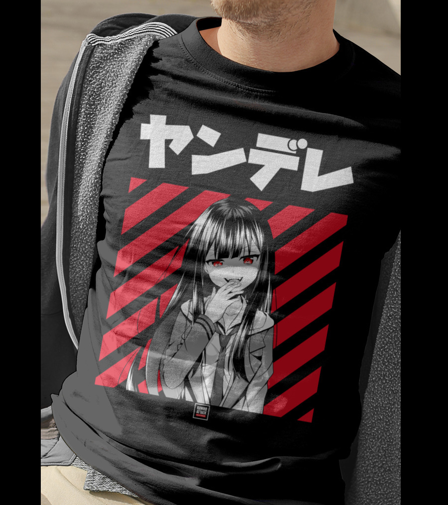 Yandere Japanese Anime Red Eyes Dark Hair Manga T-Shirt
