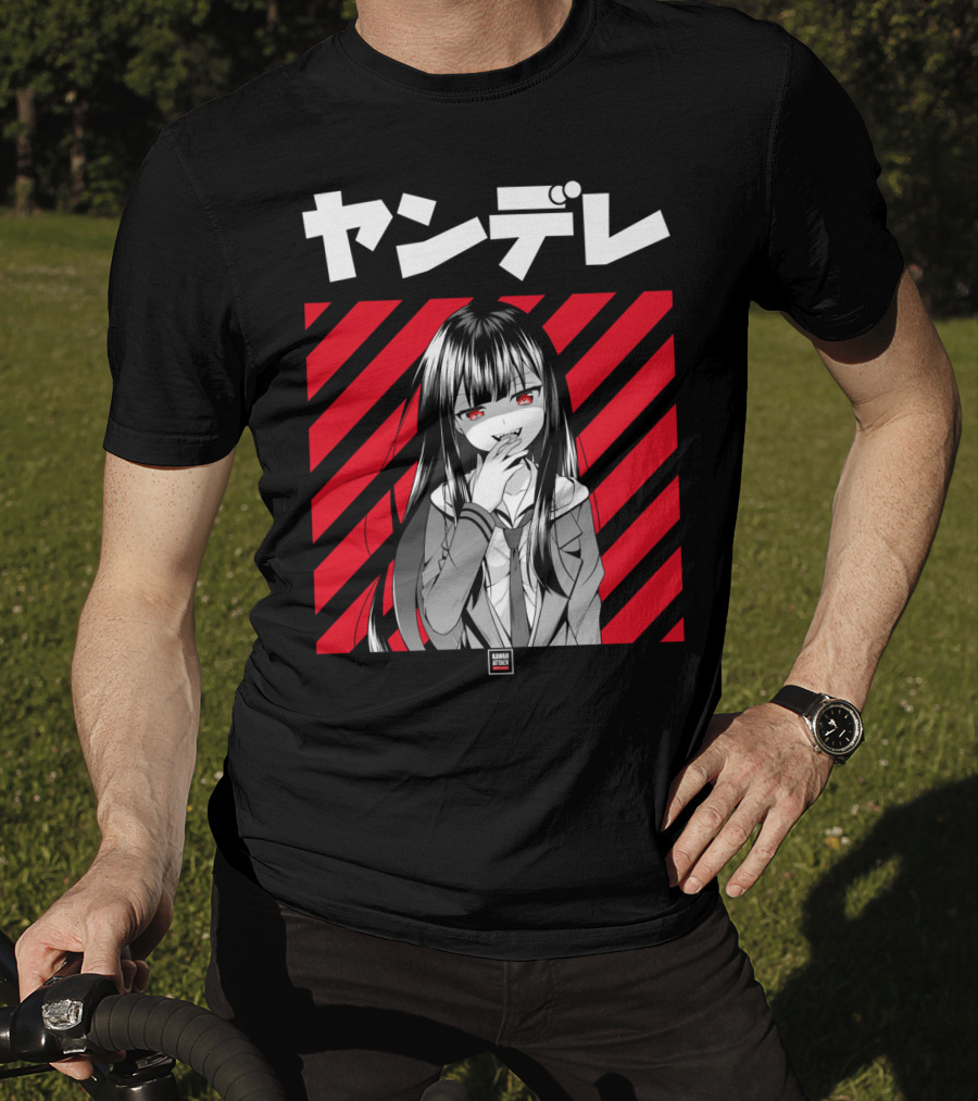 Yandere Japanese Anime Red Eyes Dark Hair Manga T-Shirt