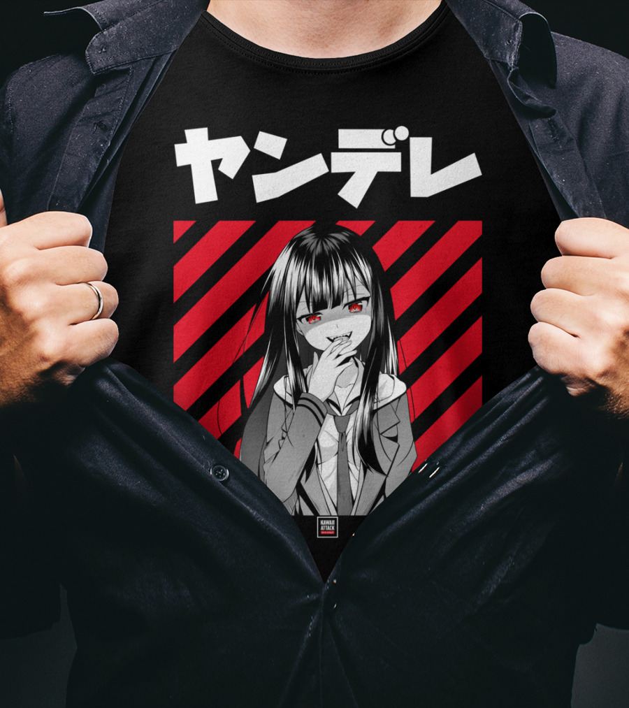 Yandere Japanese Anime Red Eyes Dark Hair Manga T-Shirt