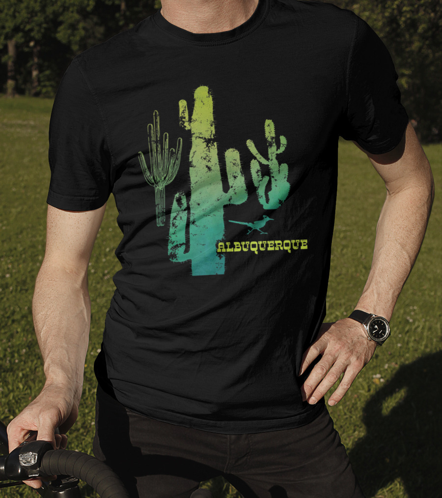 Albuquerque New Mexico Desert Cactus And Roadrunner T-Shirt
