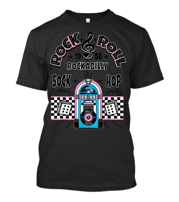 Rock And Roll Rockabilly 1958 Sock Hop Party Jukebox T-Shirt