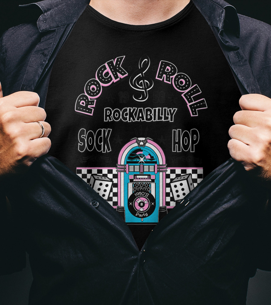Rock And Roll Rockabilly 1958 Sock Hop Party Jukebox T-Shirt
