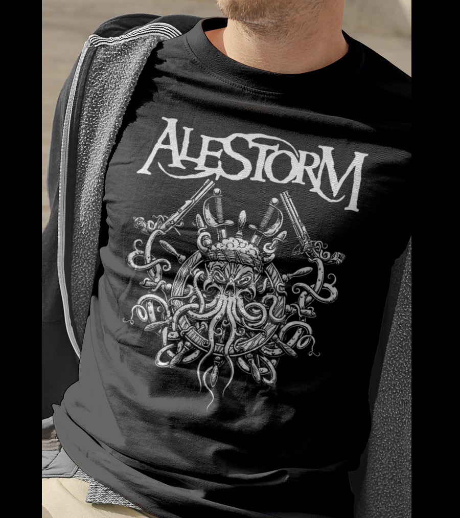 ALESTORM Pirate Kraken Crossed Guns And Swords T-Shirt