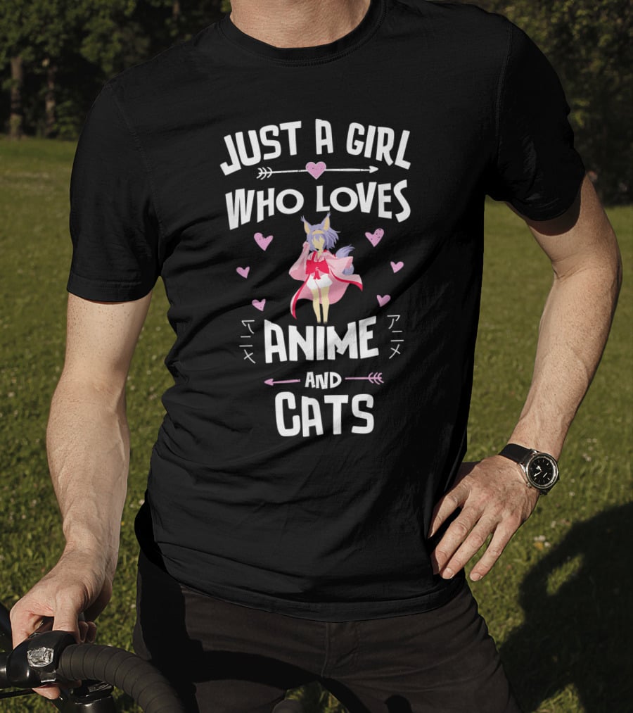 Just A Girl Who Loves Anime And Cats T-Shirt