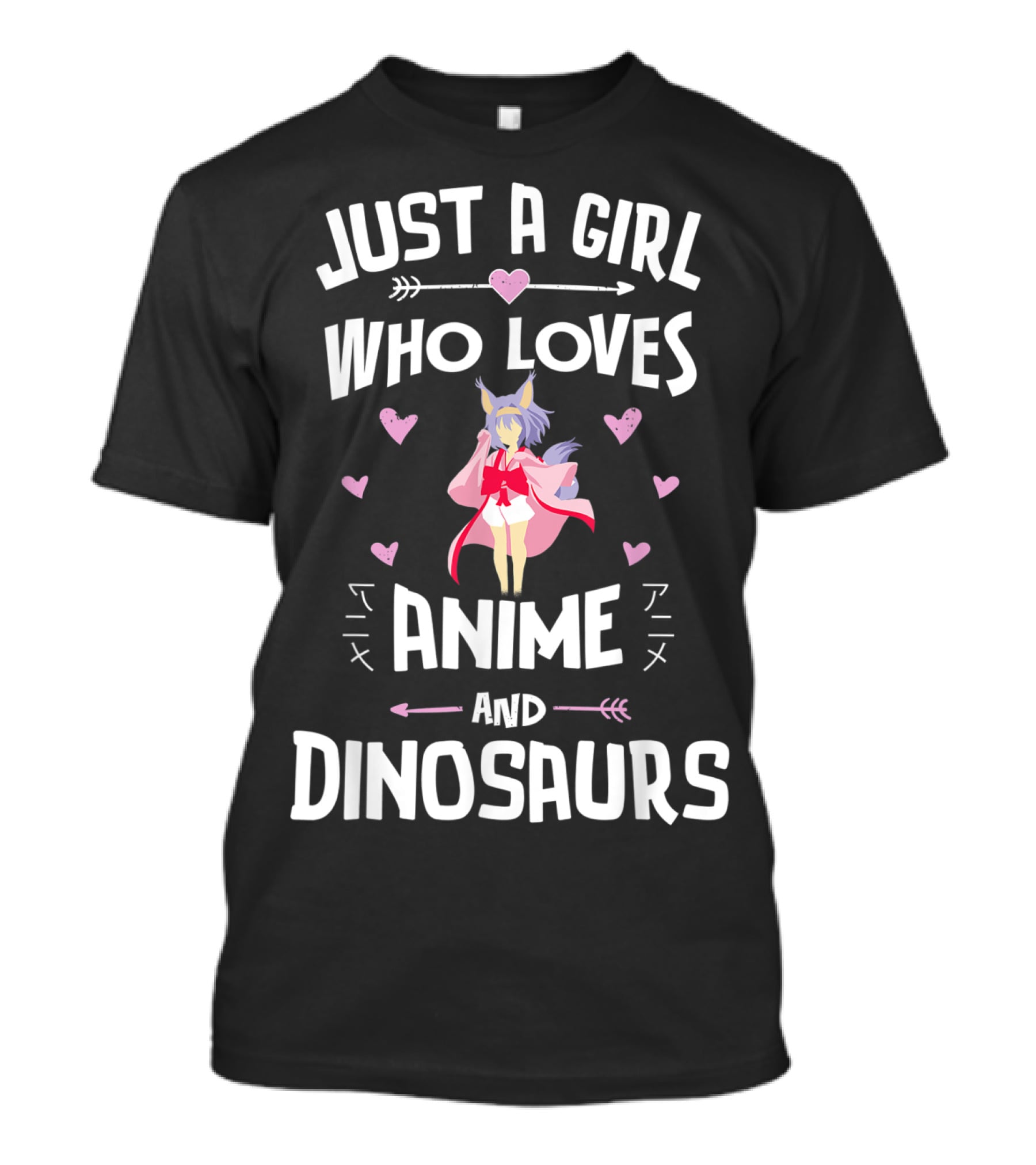 Just A Girl Who Loves Anime And Dinosaurs T-Shirt