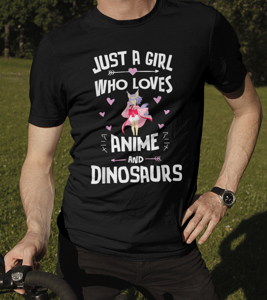 Just A Girl Who Loves Anime And Dinosaurs T-Shirt