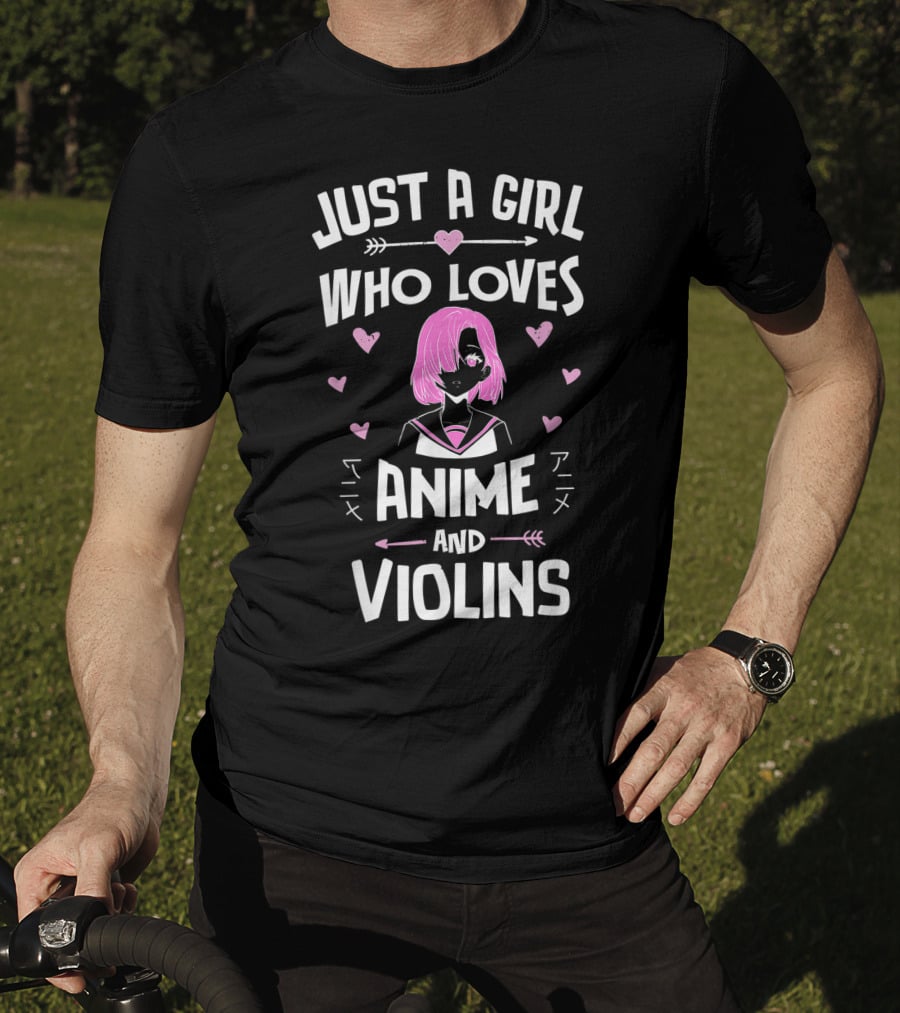Just A Girl Who Loves Anime And Violins T-Shirt