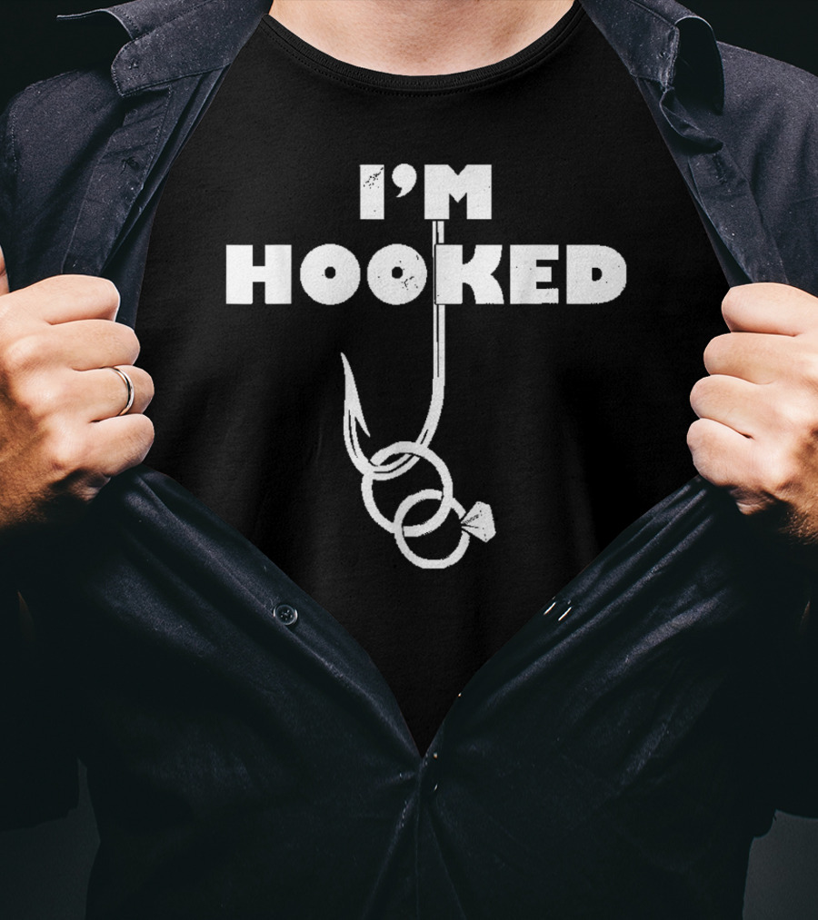 I'm Hooked Bachelor Party Funny Groom Fishing T-Shirt