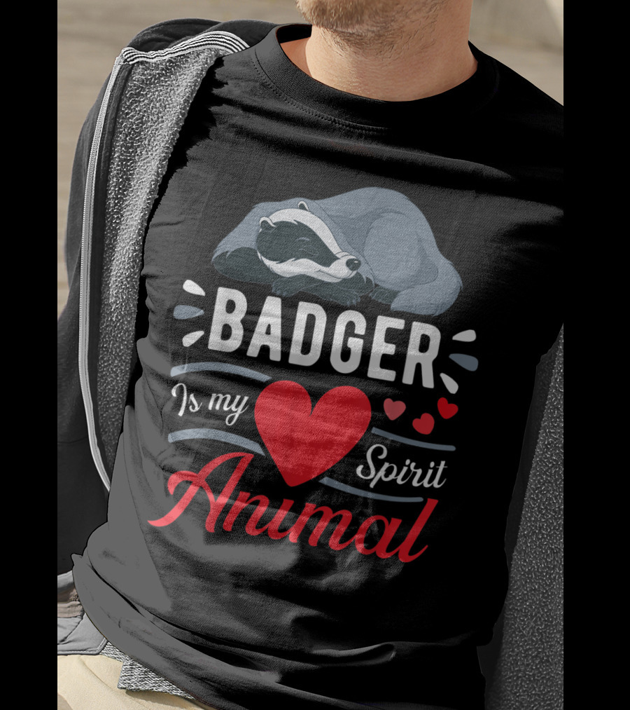 Badger Is My Love Spirit Animal Cute Badger Sleeping T-Shirt