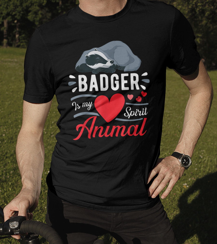 Badger Is My Love Spirit Animal Cute Badger Sleeping T-Shirt