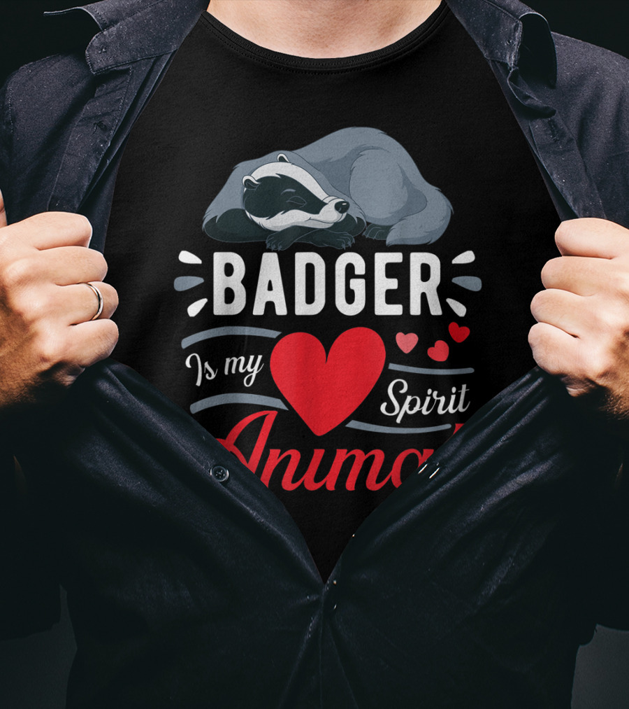 Badger Is My Love Spirit Animal Cute Badger Sleeping T-Shirt