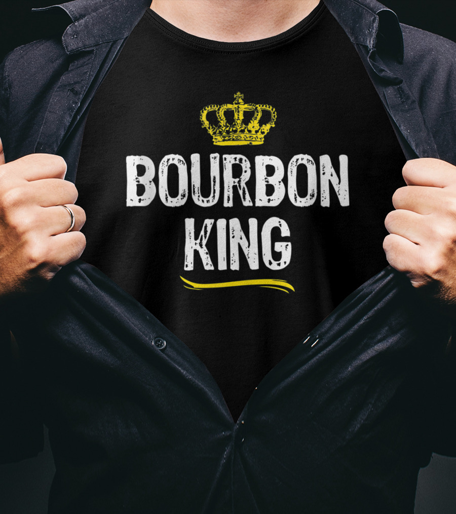 BOURBON KING Crown Drinking Funny Cool T-Shirt