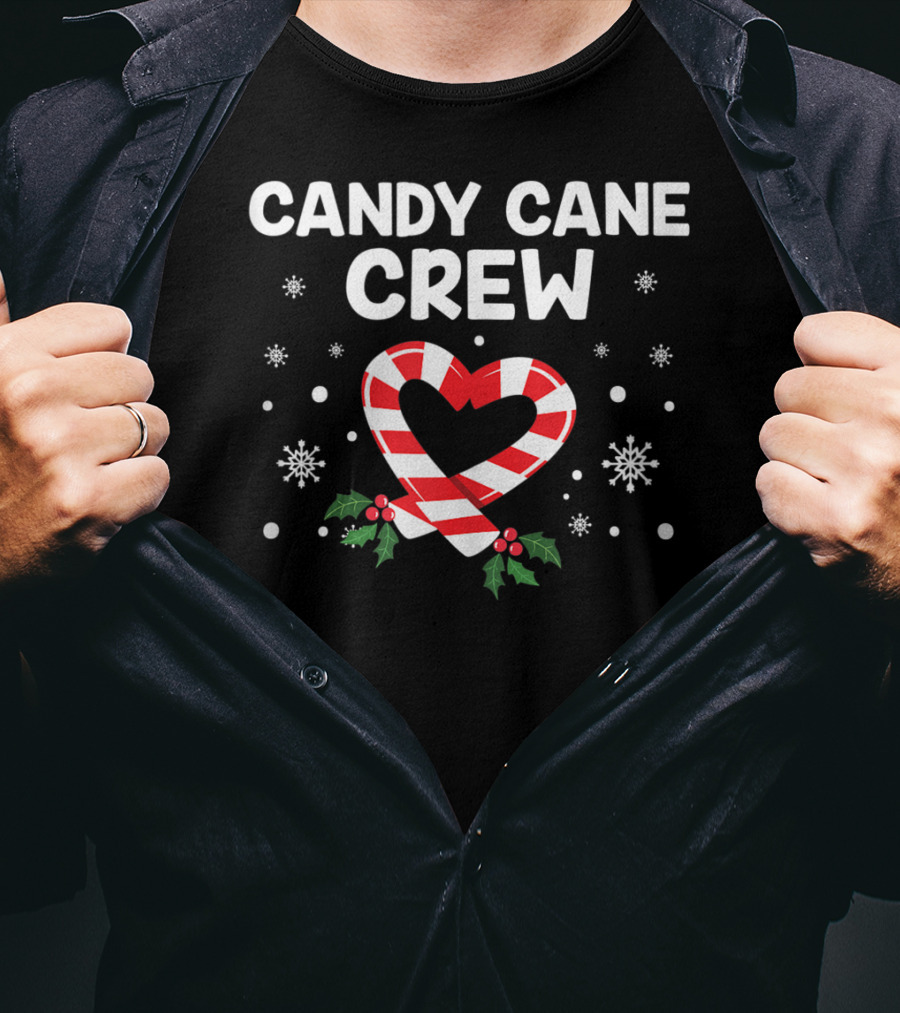 Candy Cane Crew Christmas Heart Snowflakes Sweets Family E2 T-Shirt