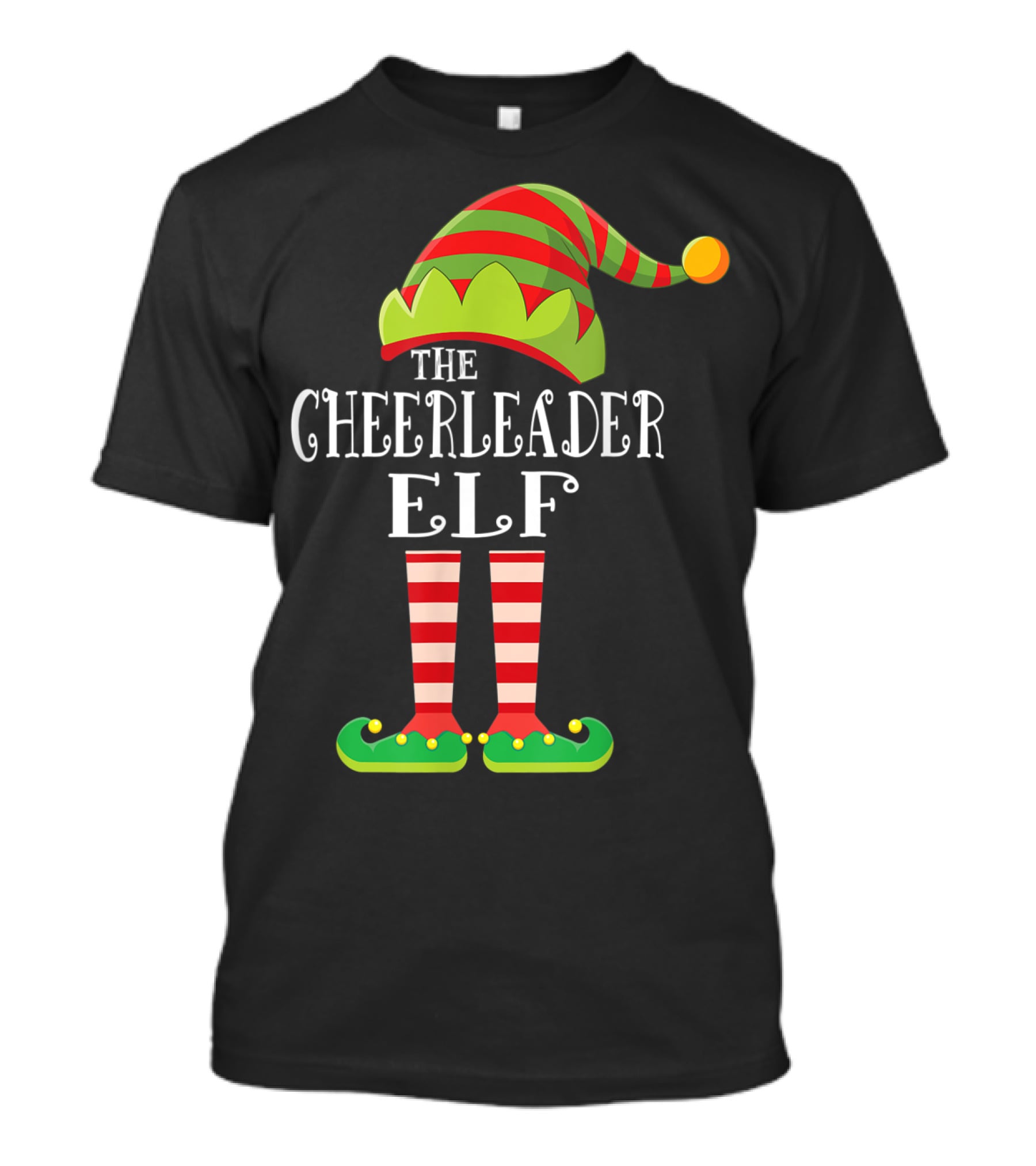 The Cheerleader Elf Matching Family Group Festive Holiday T-Shirt