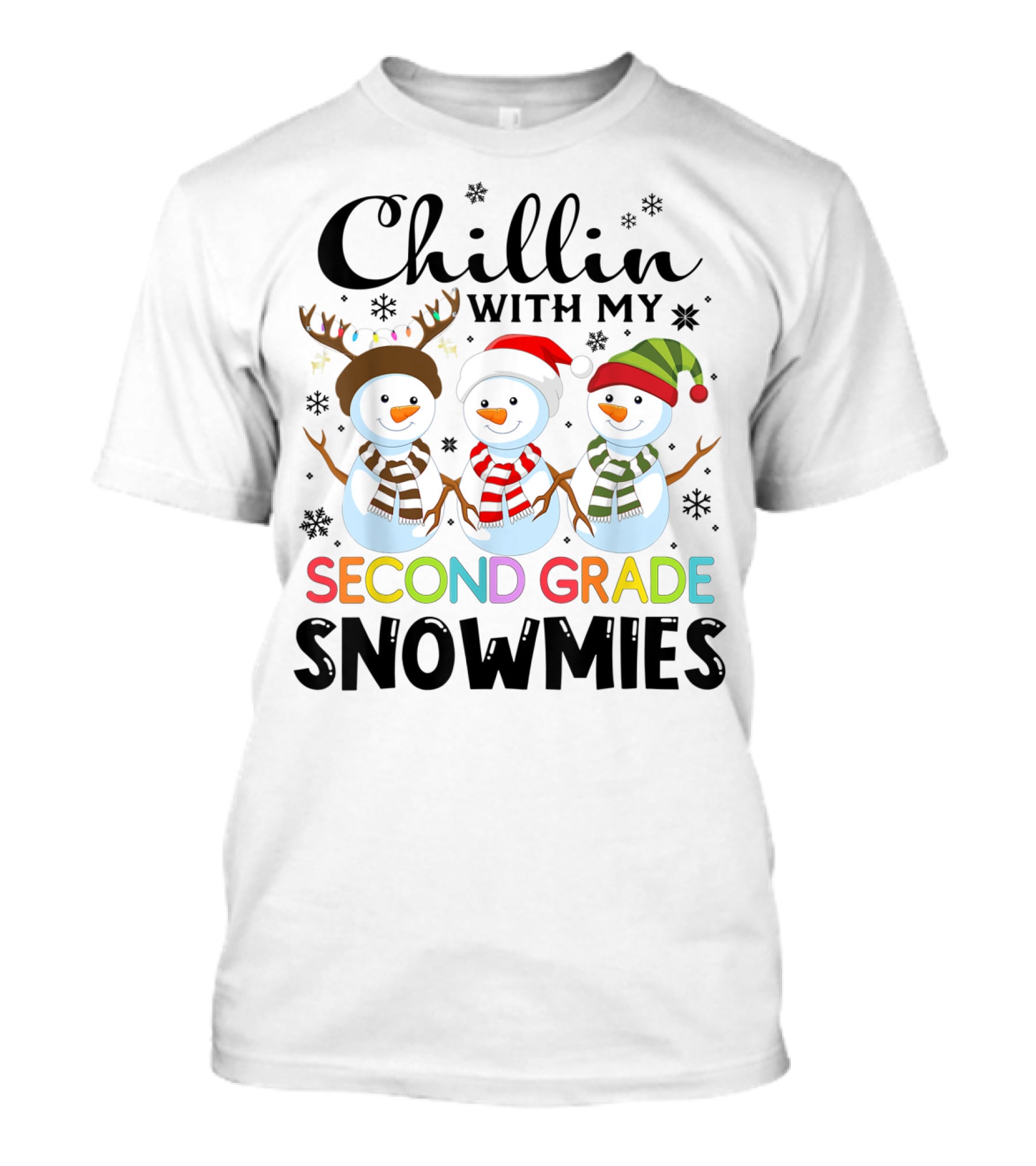 Chillin With My Second Grade Snowmies Snowmen Winter T-Shirt