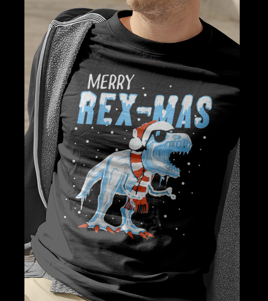 Merry Rexmas Santa Dinosaur Christmas T-Shirt