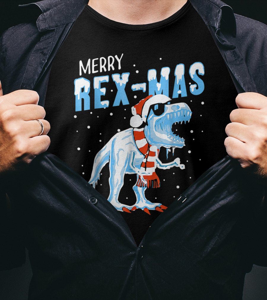 Merry Rexmas Santa Dinosaur Christmas T-Shirt