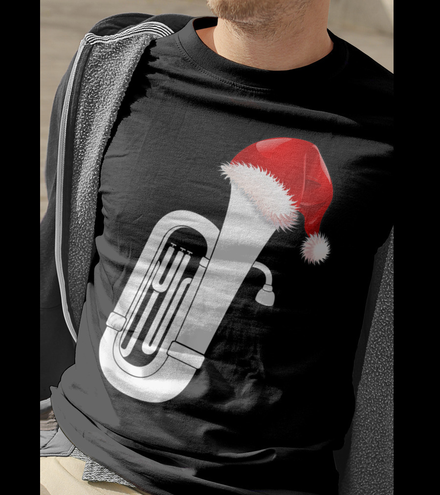 Christmas Tuba Santa Band Players Festive Holiday Instrument T-Shirt