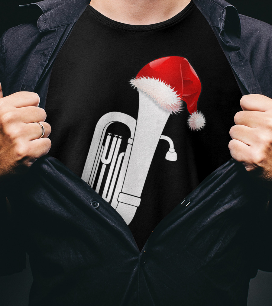 Christmas Tuba Santa Band Players Festive Holiday Instrument T-Shirt