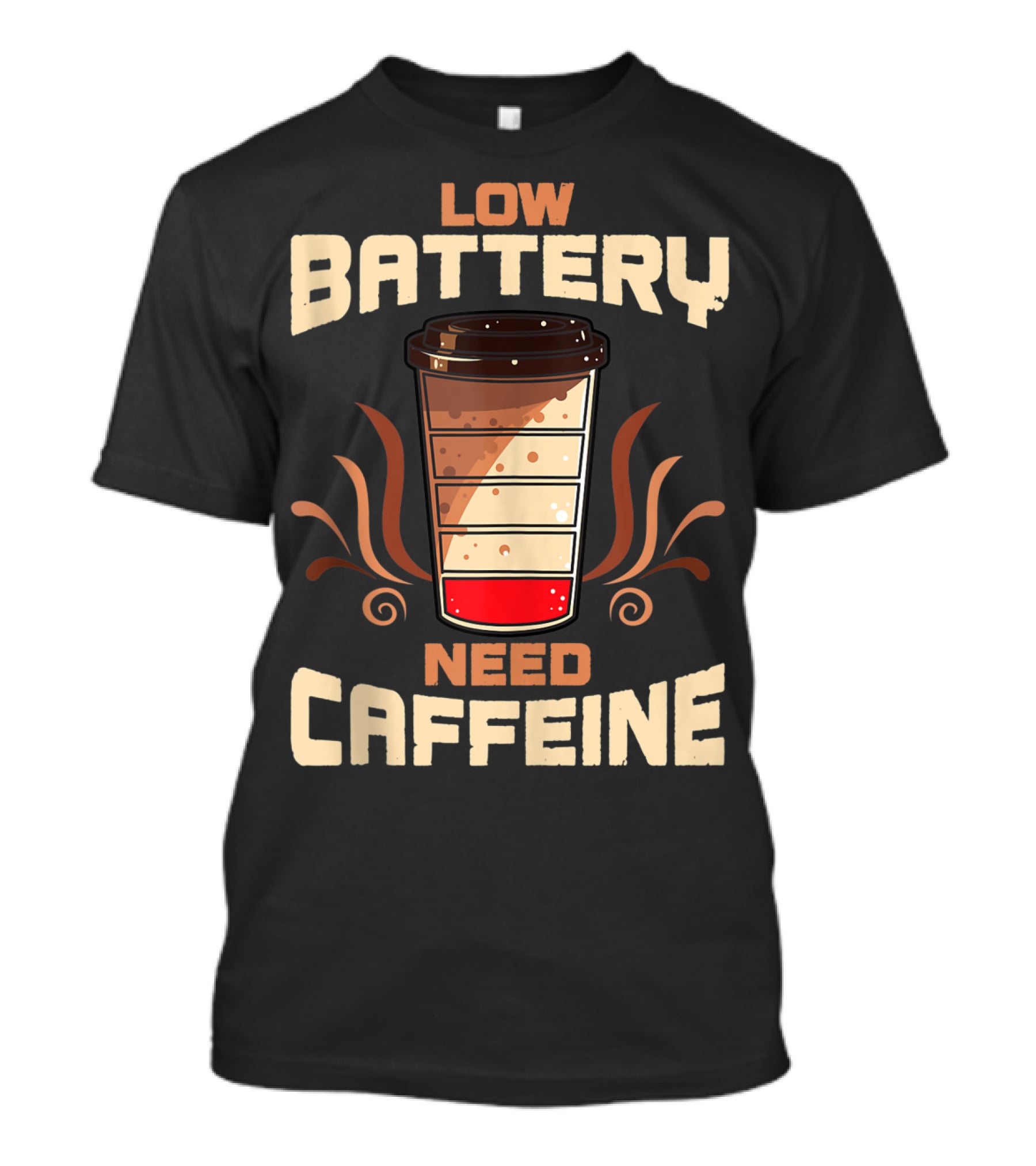 Low Battery Need Caffeine Funny Coffee T-Shirt