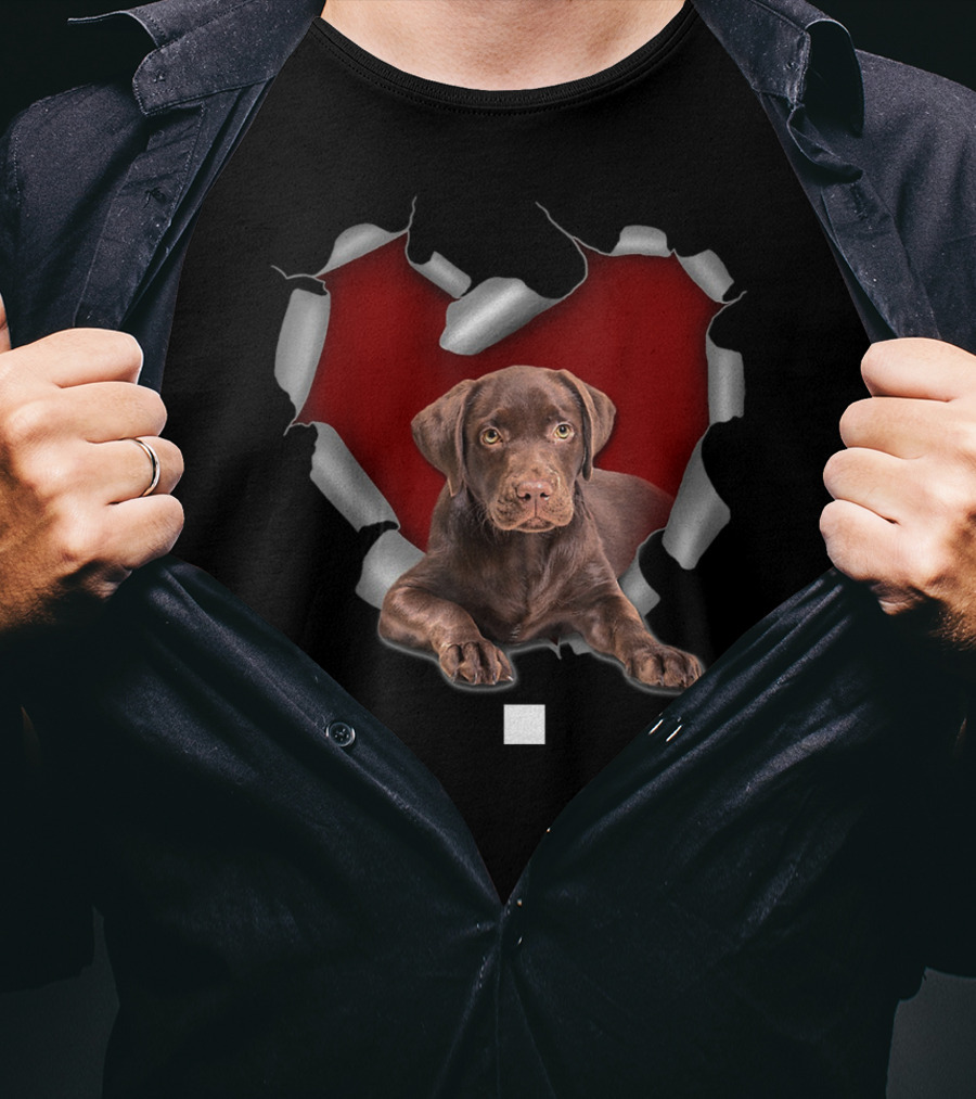 Cute Torn Heart Labrador Retriever Dog T-Shirt