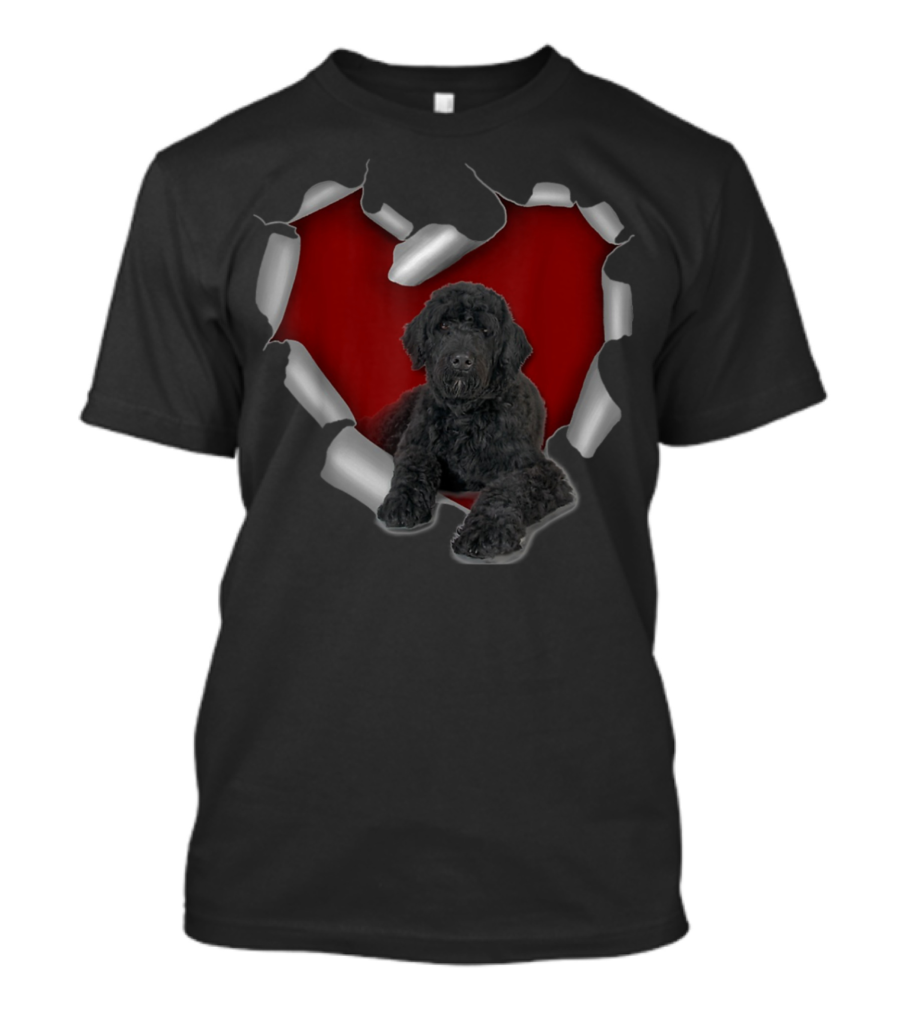 Portuguese Water Dog Torn Heart T-Shirt